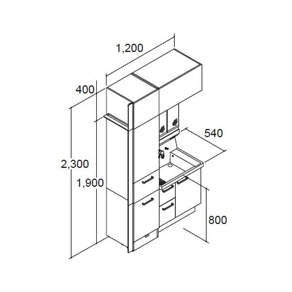 ピアラ 洗面台本体 AR3H-755SY/■H ミラーキャビネット MAR3-753KXJU トール/アッパーキャビネット フィラー セット 間口1220mm LIXIL リクシル INAX イナックス 3枚目