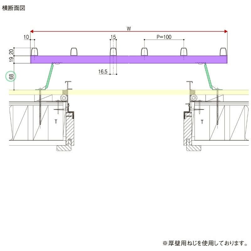 縦面格子 A型 204 16015 W1820×H1620mm 規格寸法 壁付け たて面格子