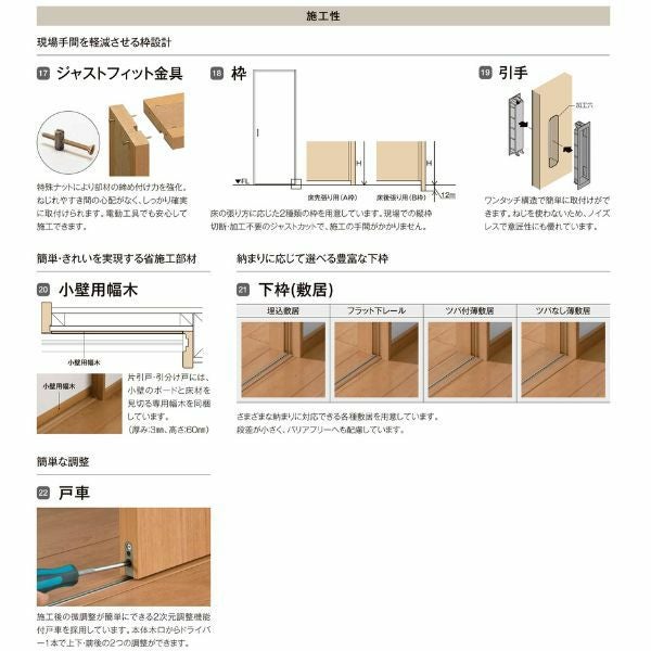 【オーダーサイズ 】リクシル ラシッサD ヴィンティア Ｖレール方式 片引戸 3枚建 AVKT-LAY ノンケーシング枠 Ｗ2308～3916mm×Ｈ1728～2425mm 11枚目