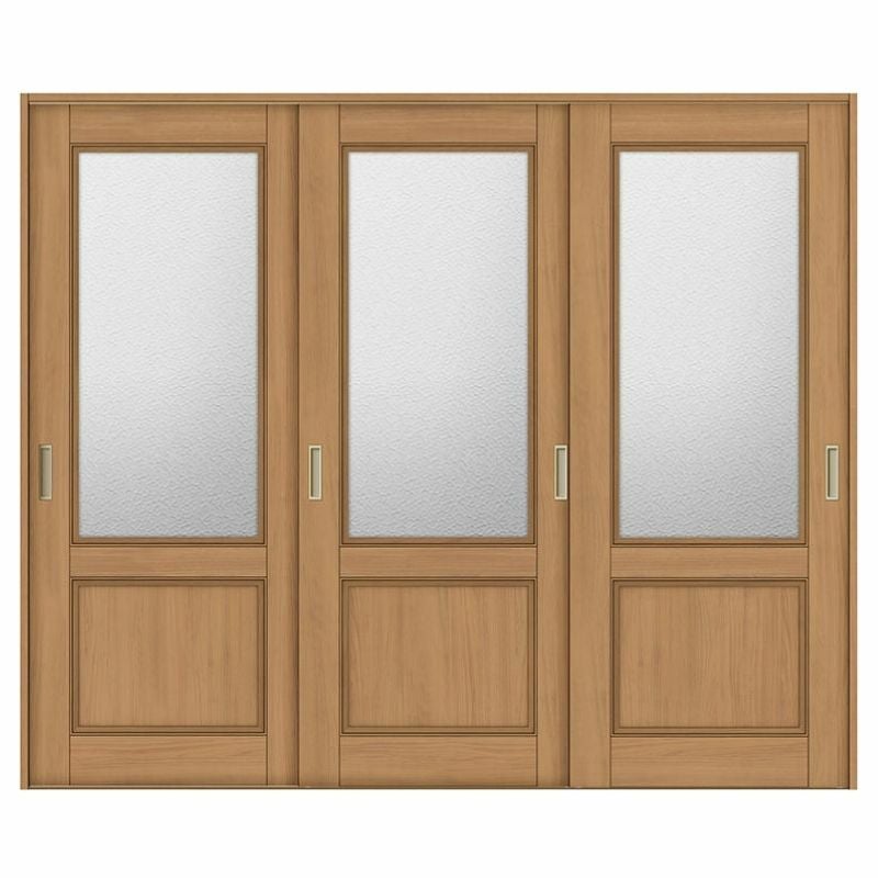 オーダーサイズ リクシル ラシッサＳ 室内引戸 Vレール方式 引違い戸3枚建 ASHT-LGY ケーシング付枠 W1748～2954mm×Ｈ1728～2425mm