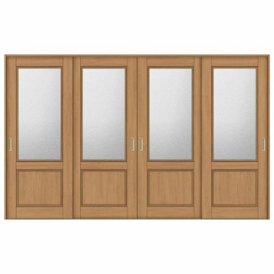 オーダーサイズ リクシル ラシッサＳ 室内引戸 Vレール方式 引違い戸4枚建 ASHF-LGY ケーシング付枠 W2341～3949mm×Ｈ1728～2425mm