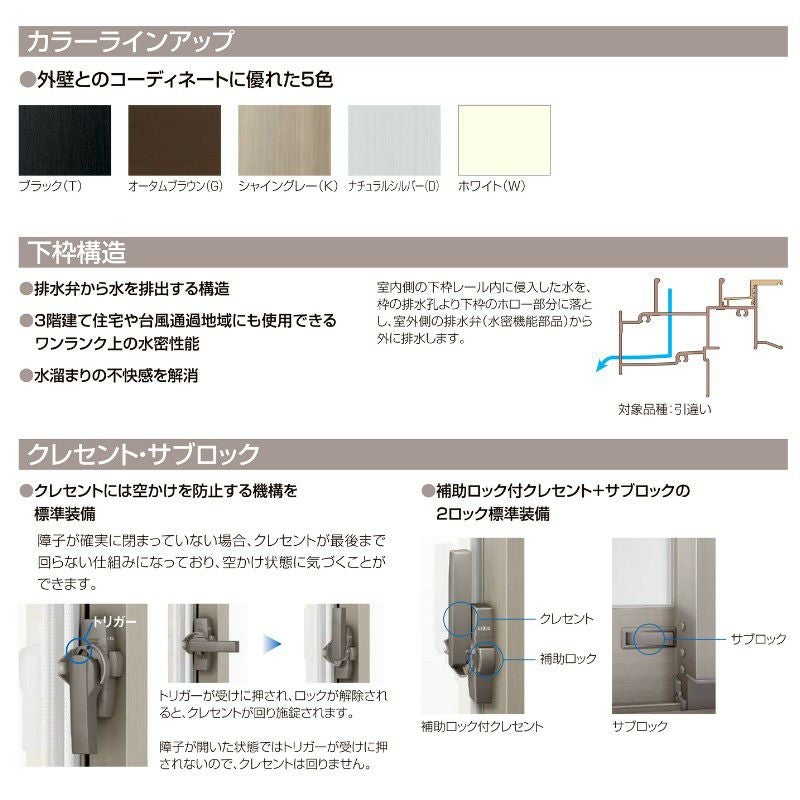引き違い窓 半外付 06009 セレクトサッシPG W640×H970 mm LIXIL 窓