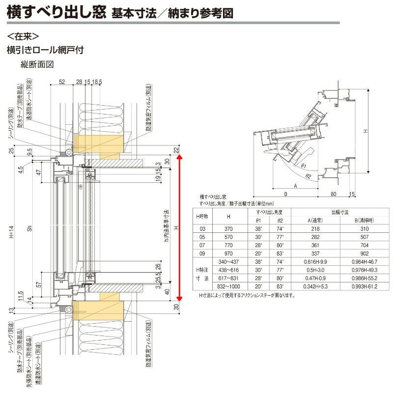 横すべり出し窓 03607 セレクトサッシPG W405×H770 mm LIXIL アルミ