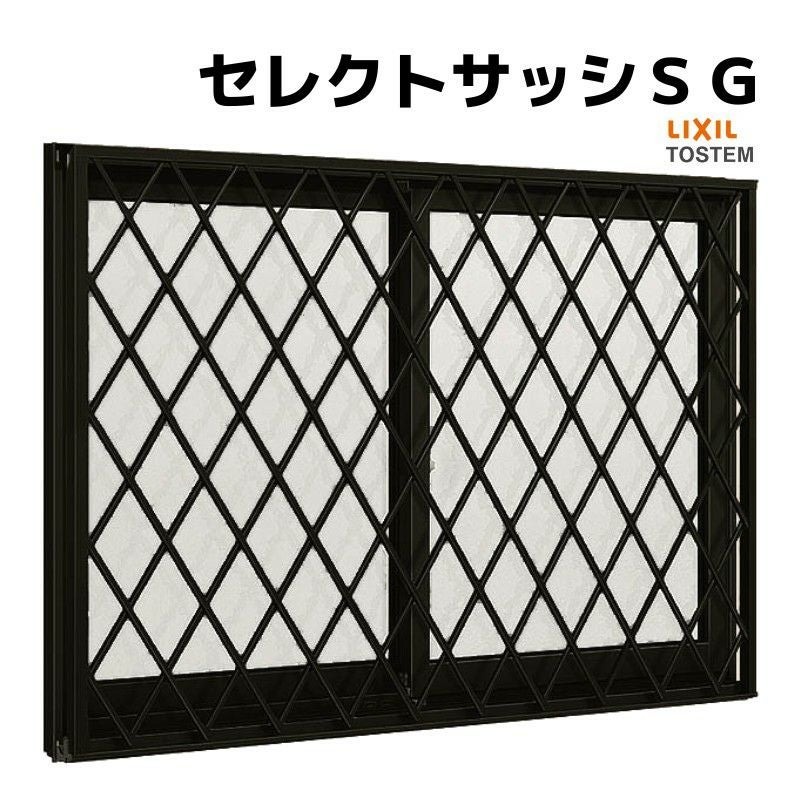 面格子付引違い窓 半外付 16007 セレクトサッシSG W1640×H770 mm