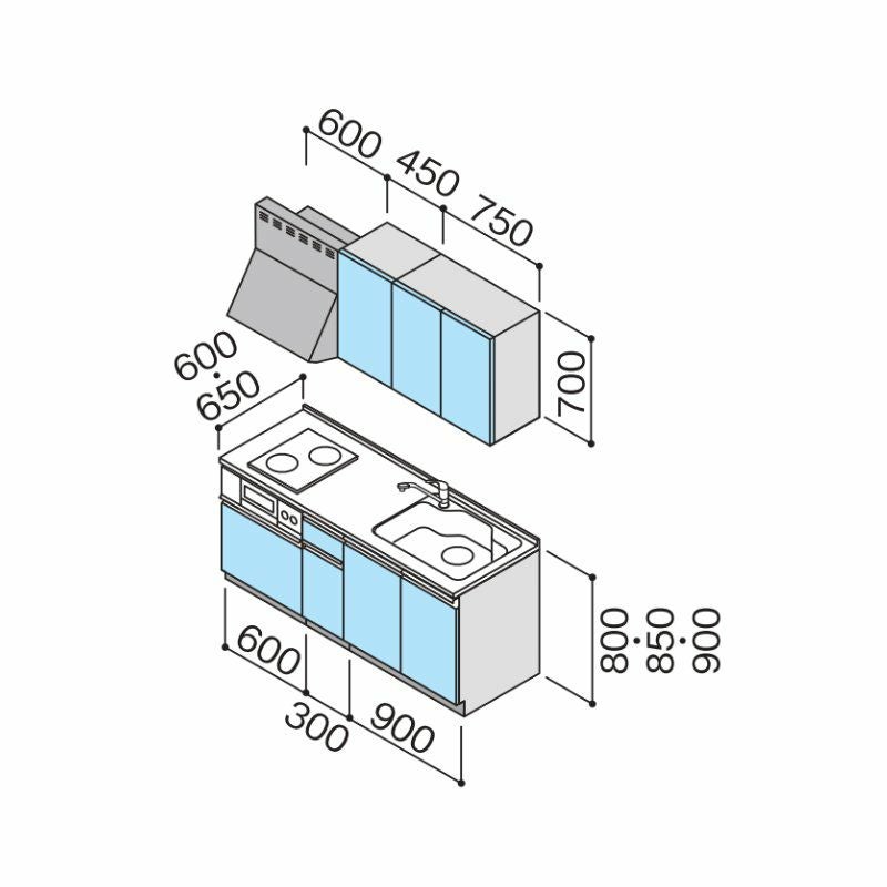 最大5万OFFクーポン】 システムキッチン ラクエラ W1800mm I型 開き扉