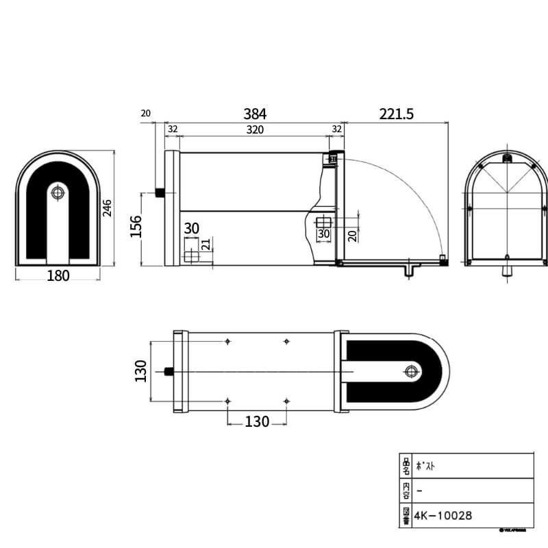 郵便ポスト Jポストシリーズ BA14型  GXC-YBA14 YKKap YKK ポスト 前入れ/後ろ出しタイプ ポール取付 スタンダード 朝刊5日 シンプルポスト アルミ素材 郵便受け 3枚目