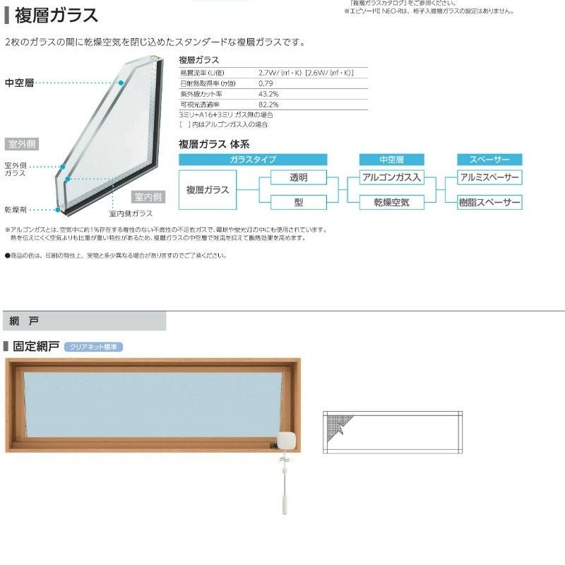 高所用すべり出し窓 06009 エピソードⅡ NEO W640×H970 mm YKKap