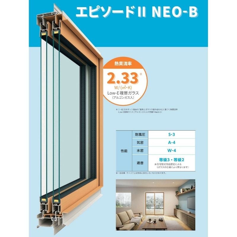 納期未定】 引違い窓 半外付 11903 エピソードⅡ NEO－B W1235