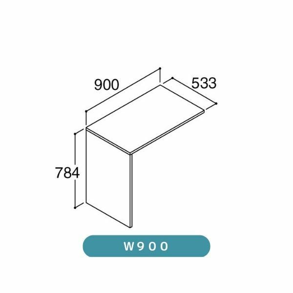 洗面台 LIXIL/INAX Crevi クレヴィ 奥行560タイプ ランドリーカウンター 間口W900×D533×H784mm カウンター調整範囲451～900mm RA-560N(900)/W リフォーム DIY 2枚目