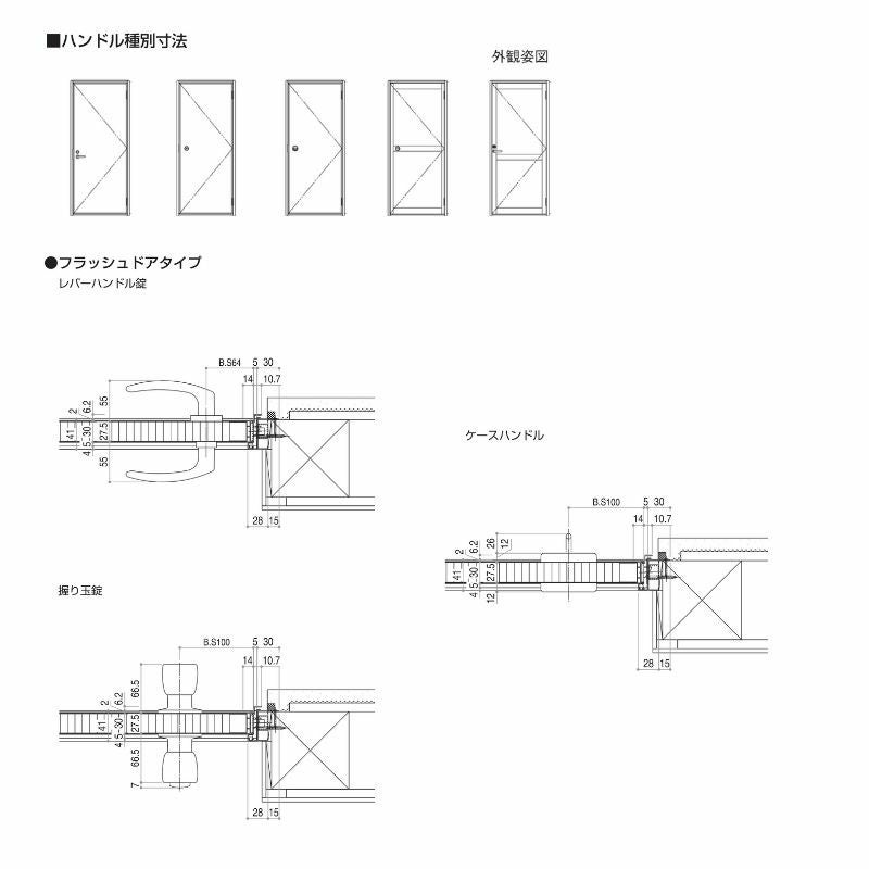 玄関ドア 勝手口 2HD 79620 W796×H2007mm フラッシュドアタイプ