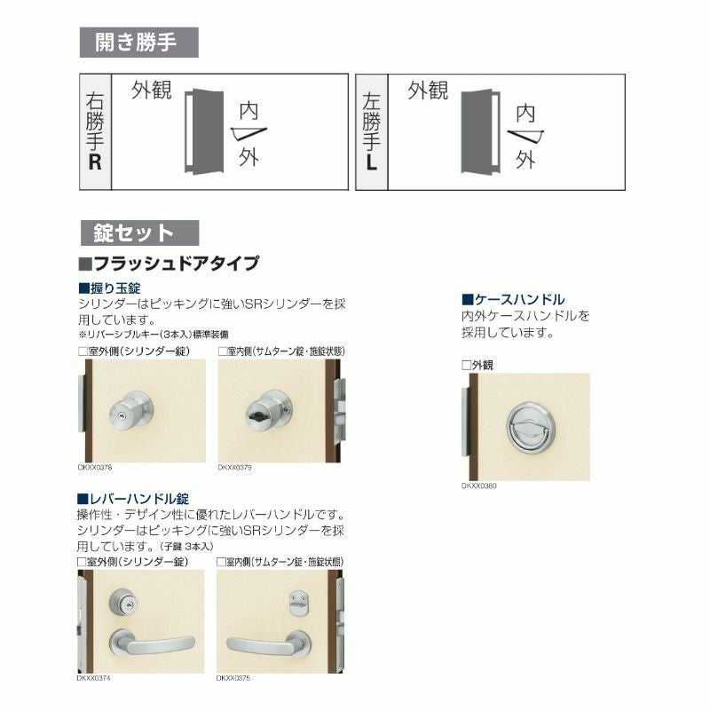 玄関ドア 勝手口 2HD 79620 W796×H2007mm フラッシュドアタイプ 小窓 