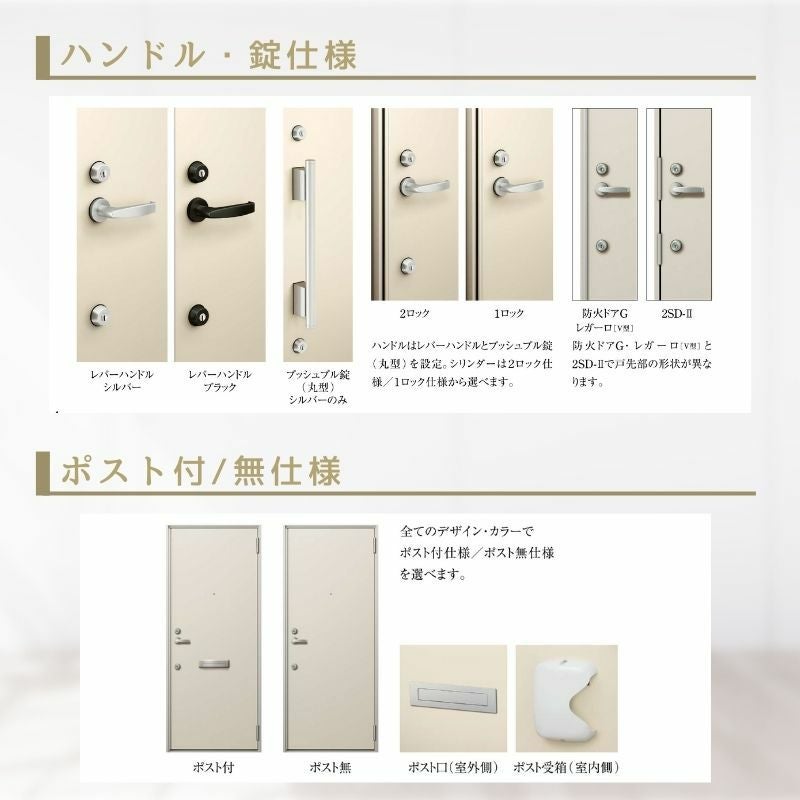 アパート用玄関ドア 2SD-Ⅱ C71型 W785×H1919mm 手動錠 断熱仕様D４ 非防火仕様 ランマ無  YKK YKKap 集合住宅ドア おしゃれ かっこいい 防犯 リフォーム 8枚目