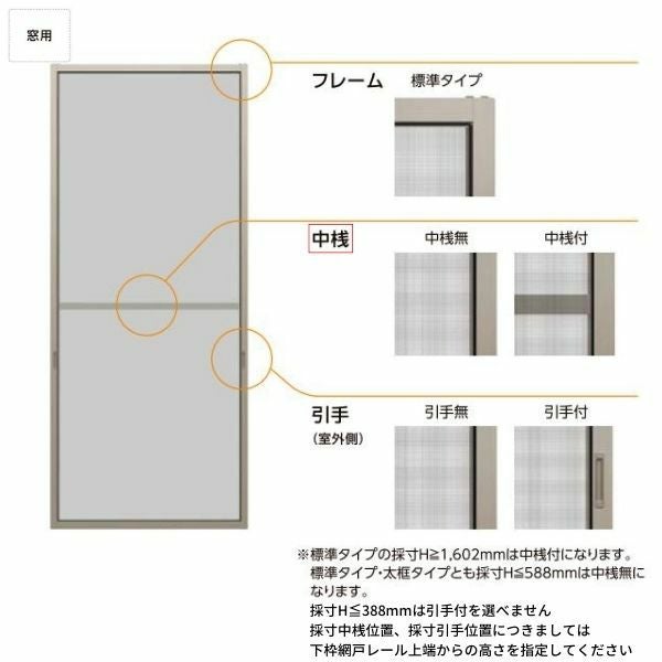 リフォーム網戸 1枚あたり採寸W591-790×採寸H969-1568mm 引違い網戸