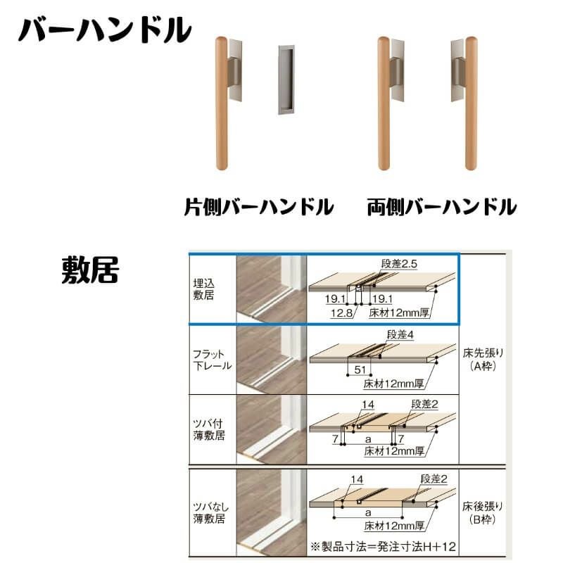 【オーダーサイズ 】室内引戸 Vレール方式 リクシル ラシッサD キナリモダン 片引戸標準タイプ AKKH-LAA ケーシング付枠 W912～1992mm×H628～2425mm DIY 6枚目