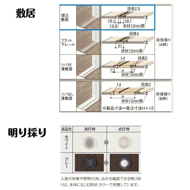 【オーダーサイズ 】室内引戸 Vレール方式 リクシル ラシッサD キナリモダン 片引戸トイレサイズ AKKH-LBA ノンケーシング枠 W1188～1992mm×H1728～2425mm DIY 6枚目