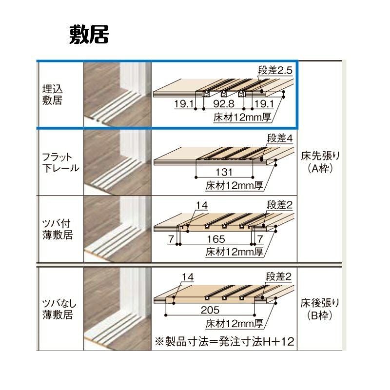 【オーダーサイズ 】室内引戸 Vレール方式 リクシル ラシッサD キナリモダン 引違い戸3枚建 AKHT-LBA ケーシング付枠 W1748～2954mm×H1728～2425mm DIY 6枚目