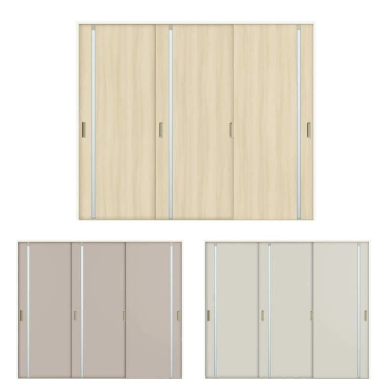 【オーダーサイズ 】室内引戸 Vレール方式 リクシル ラシッサD キナリモダン 引違い戸3枚建 AKHT-LGL ケーシング付枠 W1748～2954mm×H1728～2425mm DIY