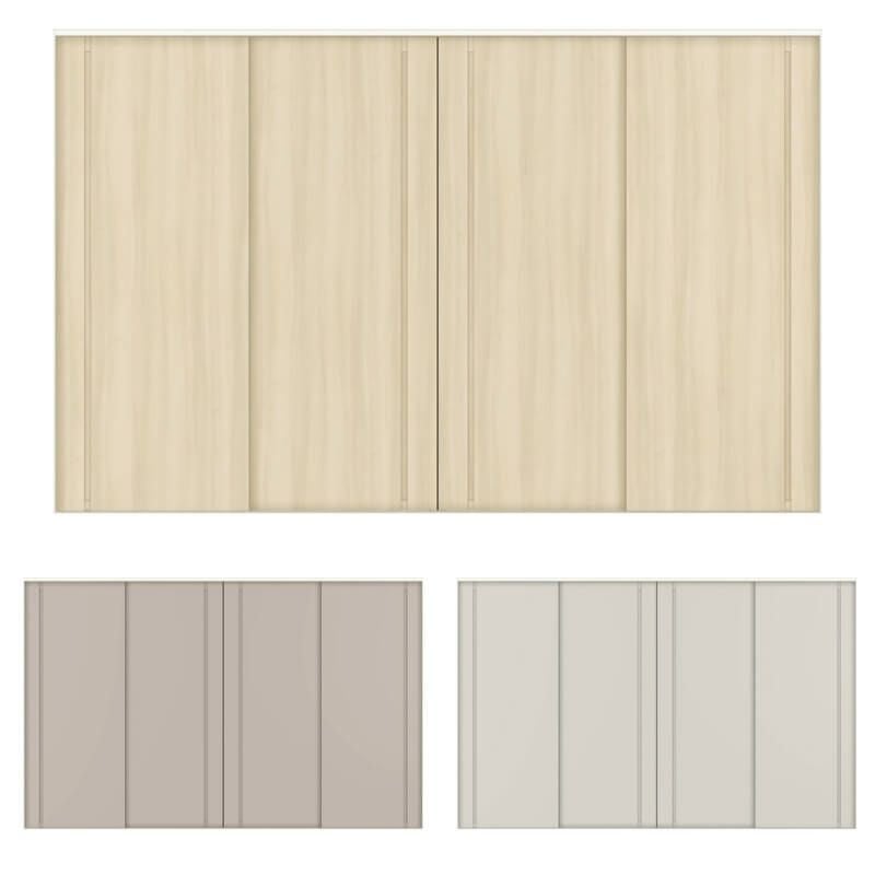 【オーダーサイズ 】室内引戸 Vレール方式 リクシル ラシッサD キナリモダン 引違い戸4枚建 AKHF-LBA ケーシング付枠 W2341～3949mm×H1728～2425mm DIY