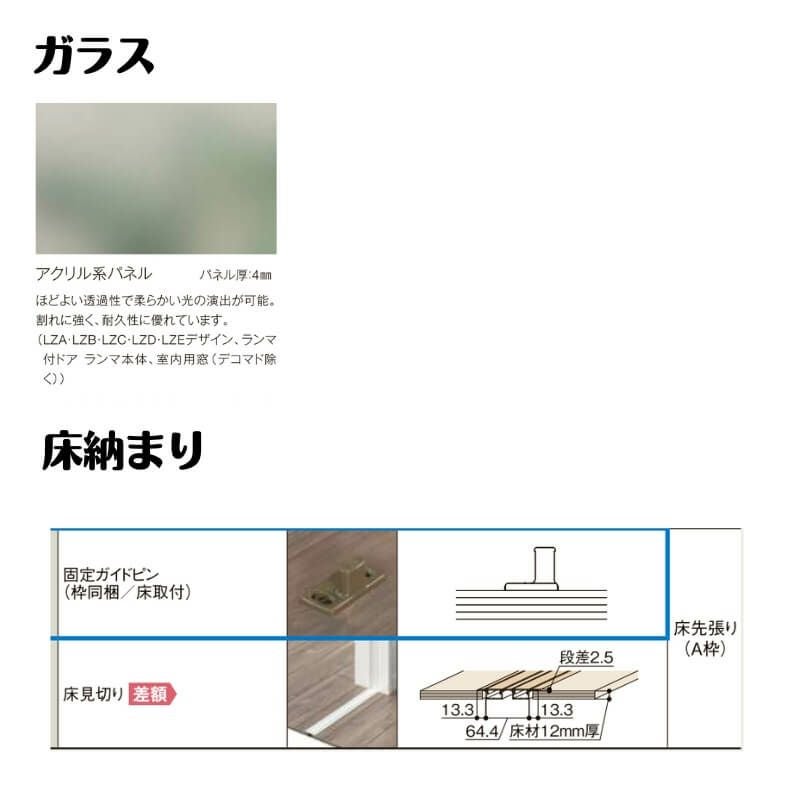 【オーダーサイズ 】室内引戸 上吊方式 リクシル ラシッサD キナリモダン 引違い戸2枚建 AKUH-LZE ノンケーシング枠 W1092～1992mm×H1750～2425mm DIY 6枚目