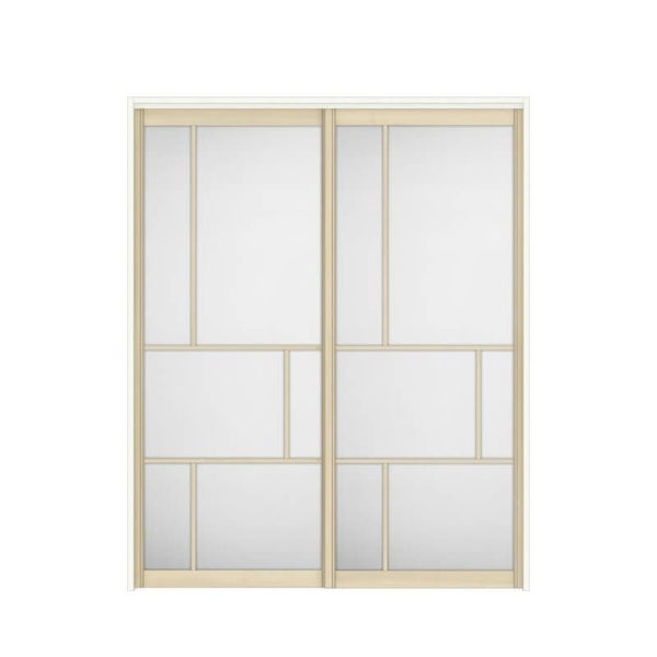【オーダーサイズ 】室内引戸 上吊方式 リクシル ラシッサD キナリモダン 引違い戸2枚建 AKUH-LZE ケーシング付枠 W1092～1992mm×H1750～2425mm DIY