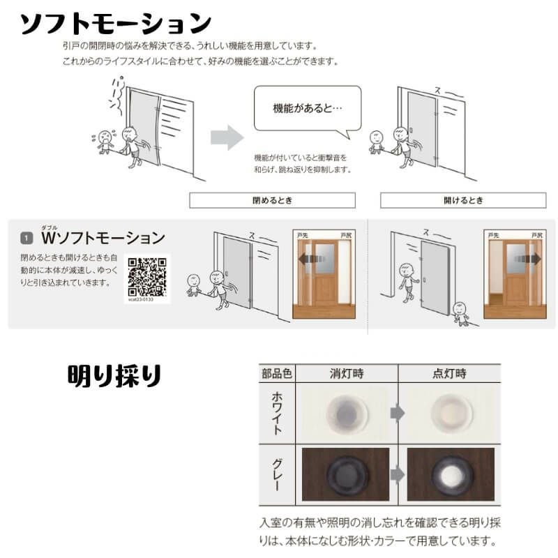 【オーダーサイズ 】室内引戸 アウトセット方式 リクシル ラシッサD キナリモダン 片引戸トイレタイプ AKAL-LAA  W1092～1992mm×Ｈ1757～2425mm DIY 8枚目