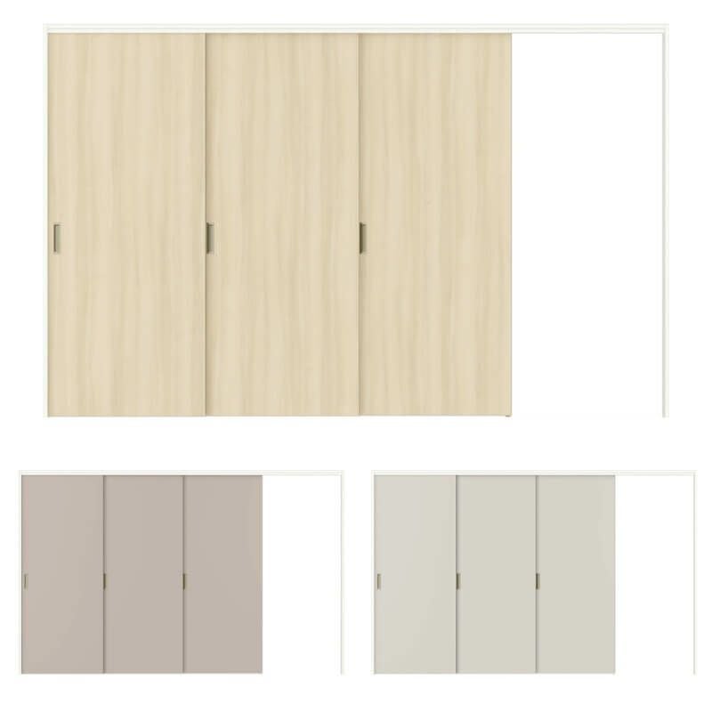 【オーダーサイズ 】可動間仕切り 引戸上吊方式 リクシル ラシッサD キナリモダン 片引戸3枚建 AKMKT-LAA ケーシング付枠 W2116～3916mm×H1750～2425mm DIY