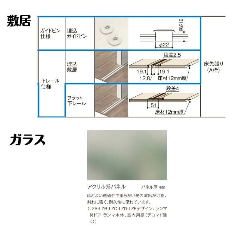 【オーダーサイズ 】可動間仕切り 引戸上吊 リクシル ラシッサD キナリモダン 引分け戸 AKMWH-LZE ケーシング付枠 W2149～3949mm×H1750～2425mm DIY 6枚目