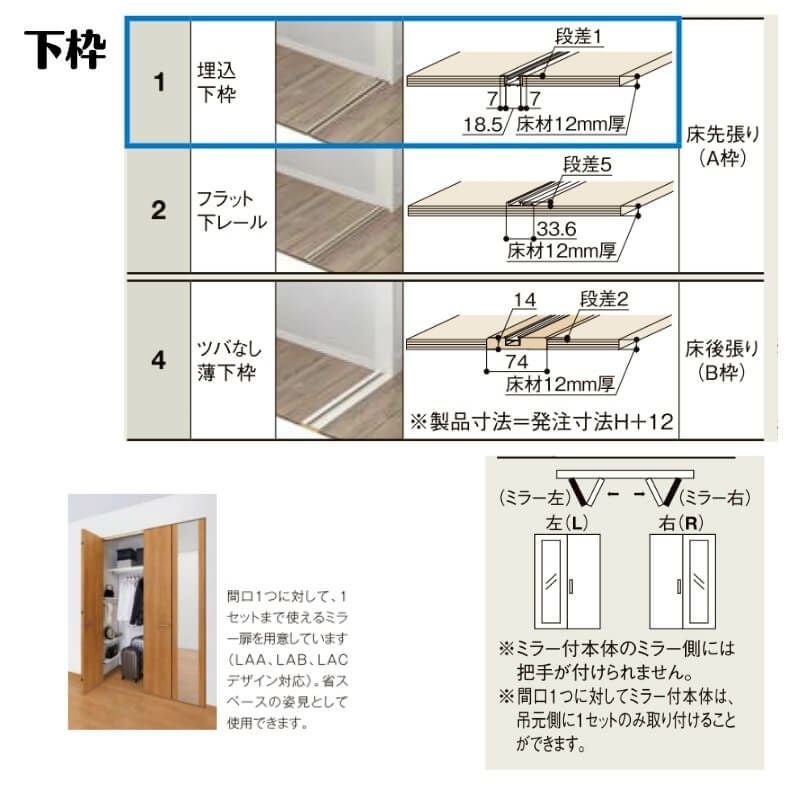 オーダーサイズ 】クローゼット扉 ドア 2枚折れ戸 ラシッサD
