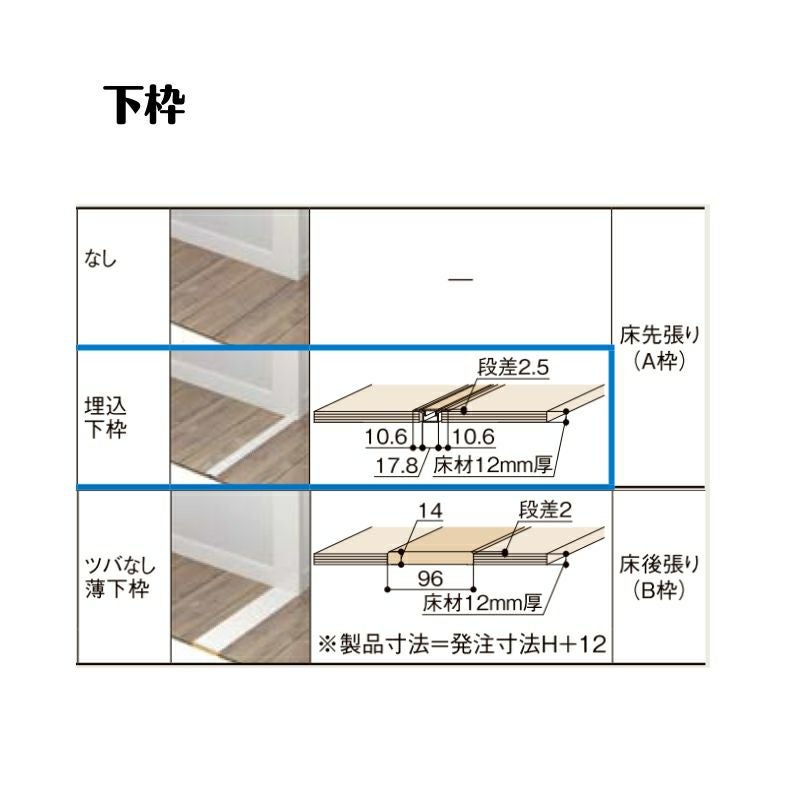 【オーダーサイズ 】クローゼット扉 ドア 両開き戸 ラシッサD キナリモダン LAD ケーシング付枠 階段下タイプ W553～953mm×H879～1178mm DIY 6枚目