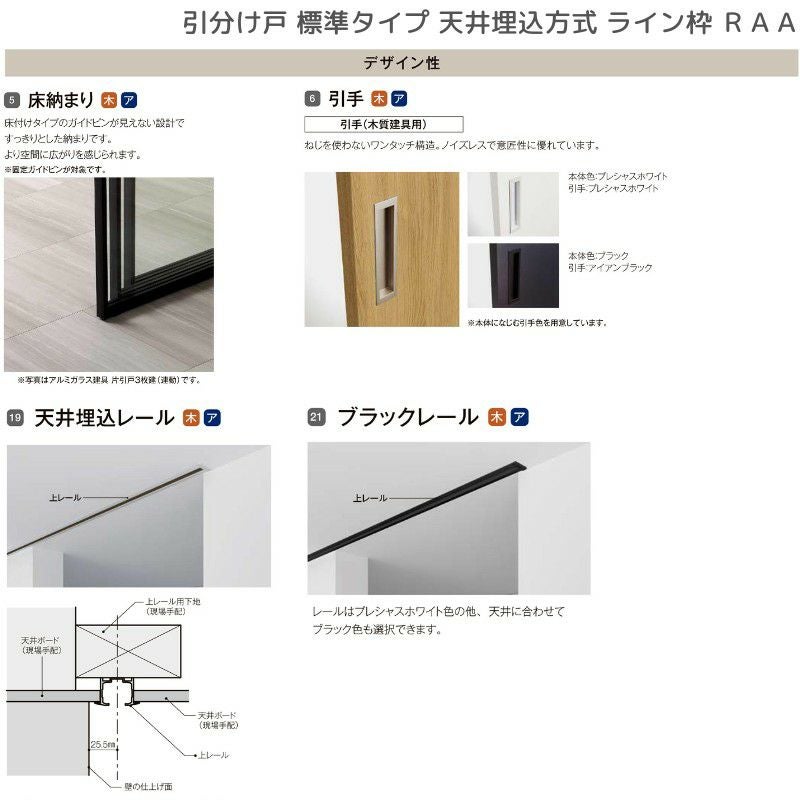 室内引戸 引分け戸 天井埋込方式 ライン枠 ラフィス RAA  3224 リクシル LIXIL Raffis 建具 交換 リフォーム DIY 7枚目