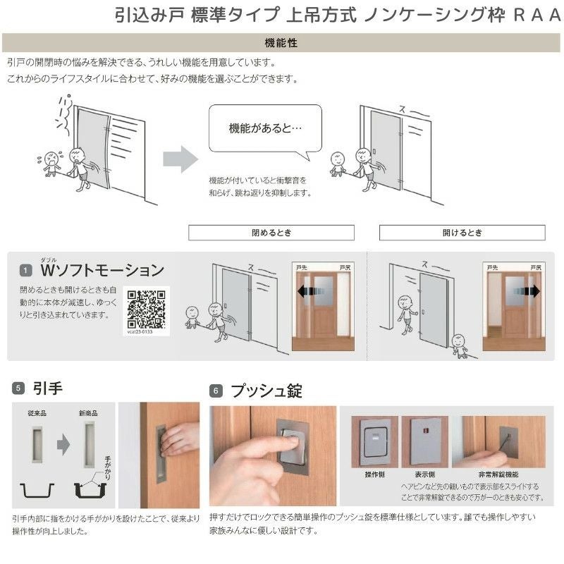 室内引戸 引込み戸 上吊方式 ノンケーシング枠 RAA ラフィス 1420/1620