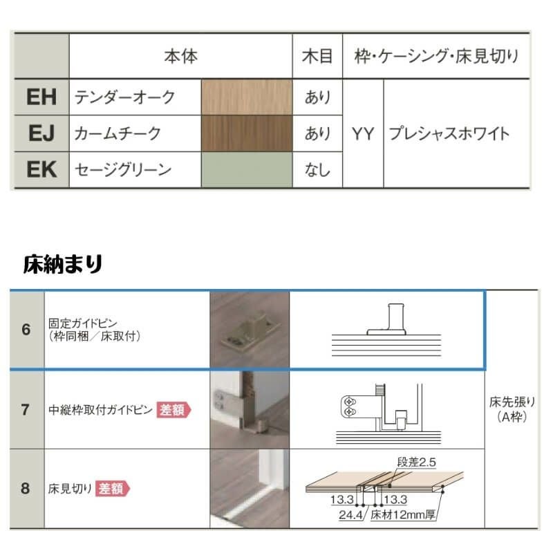 室内引戸 1220/1320/1420/1620/1820 ラシッサD ノースフォレスト 上吊