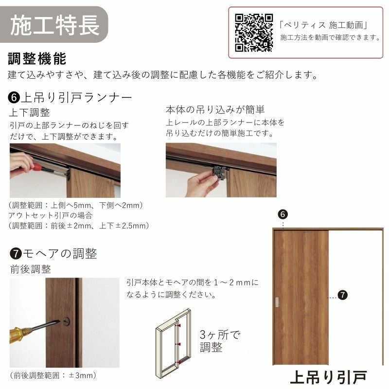 室内引戸 片引き戸 上吊り方式 ベリティス 引戸専用タイプ HB型