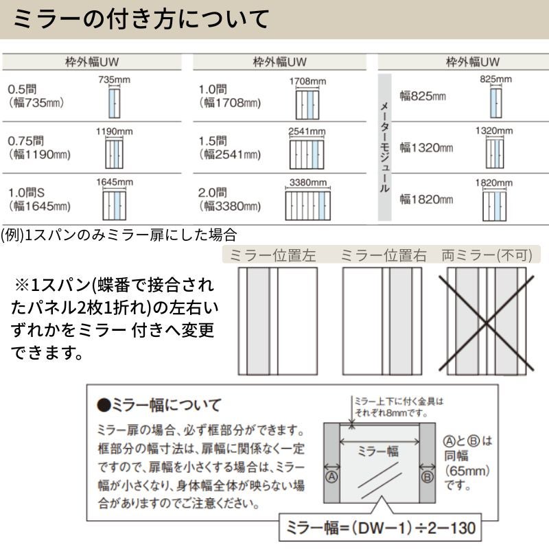 パナソニック ベリティス クローゼットドア 折れ戸 2枚 PH型 (取っ手
