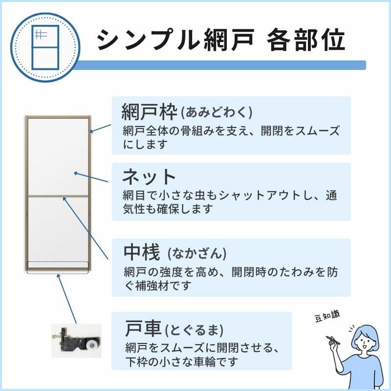 かんたん網戸 幅W1151~1250mm 高さH150~340mm 引き違い窓用 可動網戸