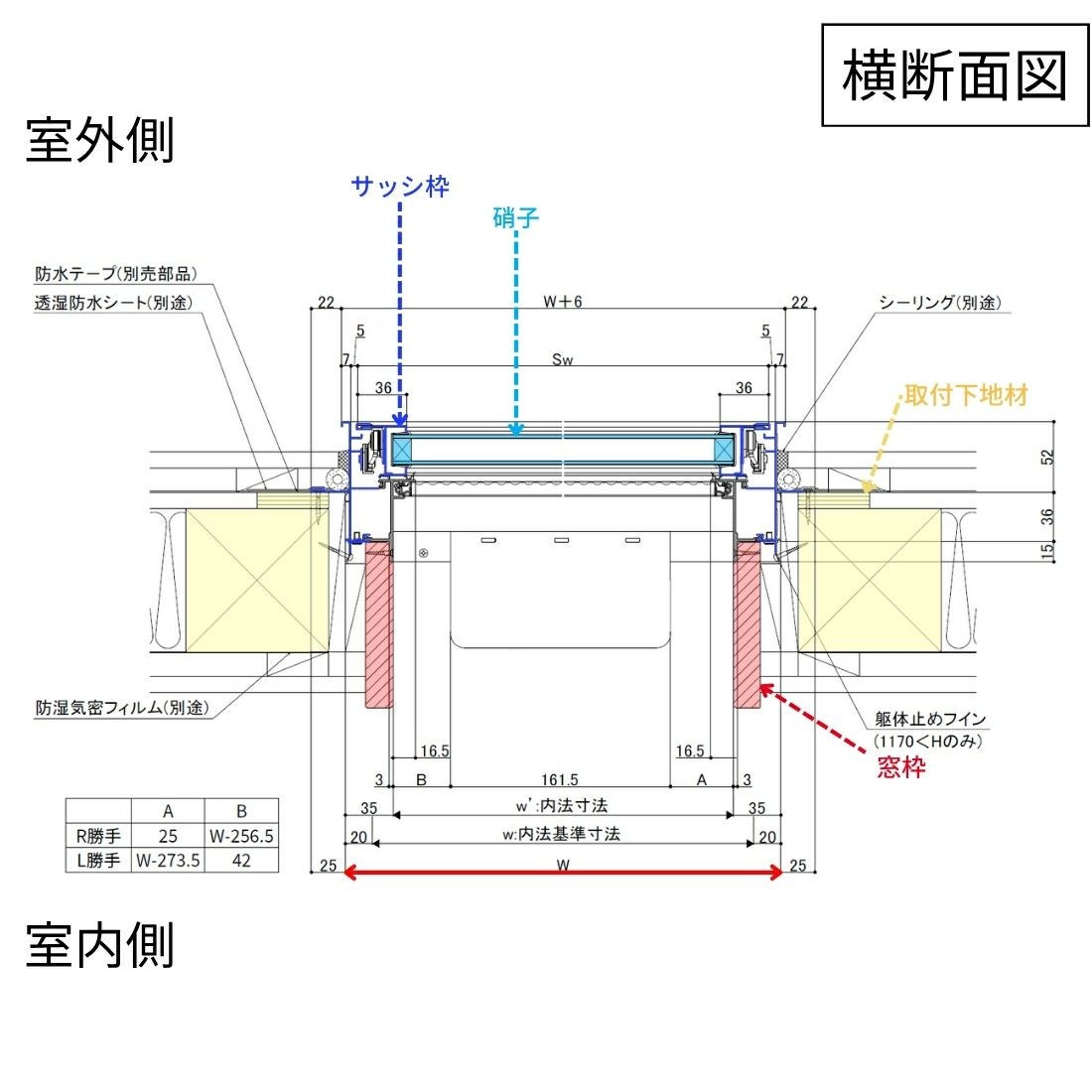サーモスA 高所用横すべり出し窓 16503 W1690×H370mm オペレーター選択