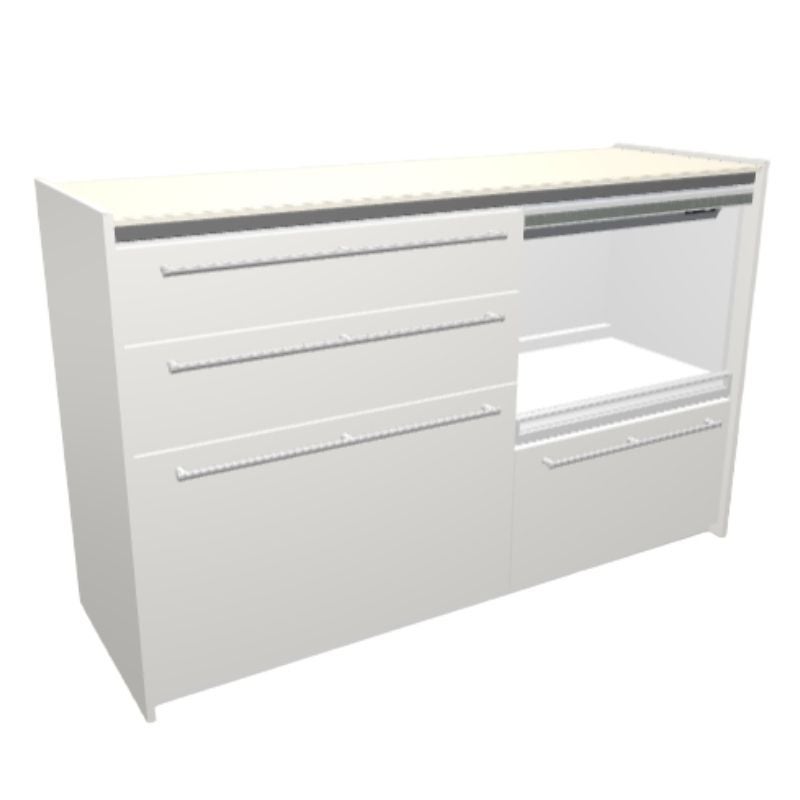 26年新モデル カップボード ノクト 食器棚 間口135cm(75+60)cm 壁付型