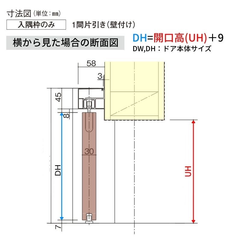 オーダーサイズ】室内引戸 アウトセット納まり 上吊引き戸 ベリティス