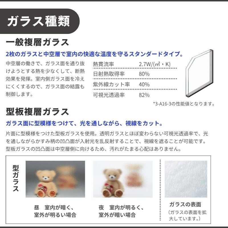 縦すべり出し窓 カムラッチ サーモスL 特注 W250~349×H360~570mm 一般