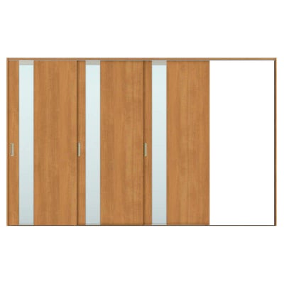 建具 室内引戸 TA Vレール方式 ノンケーシング枠 片引戸 3枚建/EGT(エッチングガラス) 3220 リクシル トステム ドア 交換 リフォーム DIY