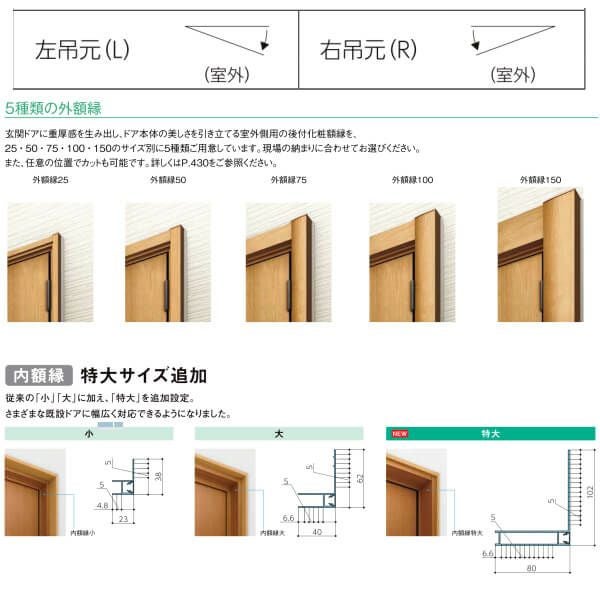 リフォーム用玄関ドア リシェント3 片開きドア ランマなし C14N型 