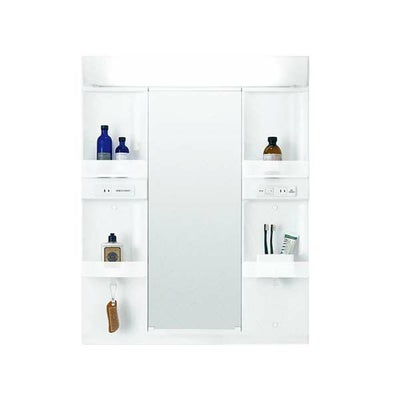 ピアラ ミラーキャビネット 間口W600mm MARE-601XSU 1面鏡 スタンダードLED 収納付 全高1900mm用 くもり止めコート付 洗面台 リフォーム