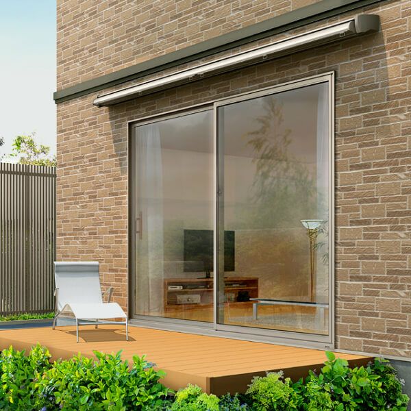 オーニング リクシル 彩風CR型 リモコン式 熱線遮断アクア 2.0間 間口3640mm 出幅1.25/1.5/2.0m 庇 日除け 窓 後付け 雨よけ おしゃれ リフォーム DIY 6枚目