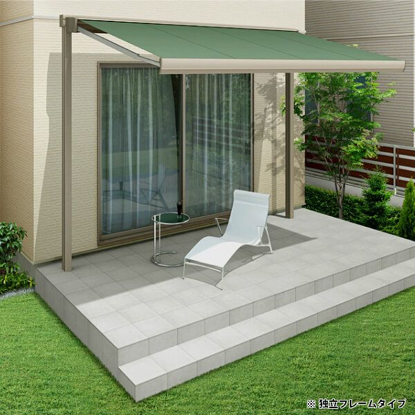 オーニング リクシル 彩風S型 電動手動併用式 アクリル 2.0間 間口3640mm 出幅1.5/2.0m 庇 日除け 窓 後付け 雨よけ おしゃれ リフォーム DIY 7枚目