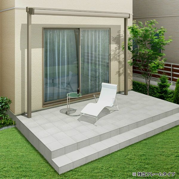 オーニング リクシル 彩風S型 手動式 アクリル 2.5間 間口4550mm 出幅1.25/1.5/2.0m 庇 日除け 窓 後付け 雨よけ おしゃれ リフォーム DIY 8枚目