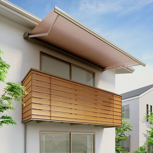 オーニング リクシル 彩風C型 リモコン式 ポリエステル 1.0間 間口1820mm 出幅1.25m 庇 日除け 窓 後付け 雨よけ おしゃれ リフォーム DIY 2枚目