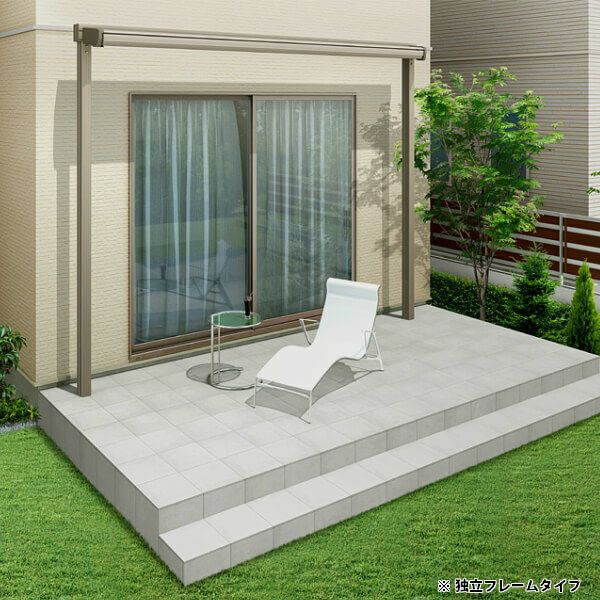 オーニング リクシル 彩風C型 手動式 アクリル 1.5間 間口2730mm 出幅1.25/1.5/2.0m 庇 日除け 窓 後付け 雨よけ おしゃれ リフォーム DIY 8枚目