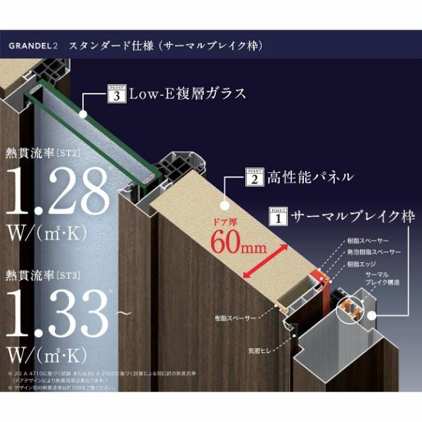 リクシル 高断熱玄関ドア グランデル2 スタンダード仕様 ST2 155型