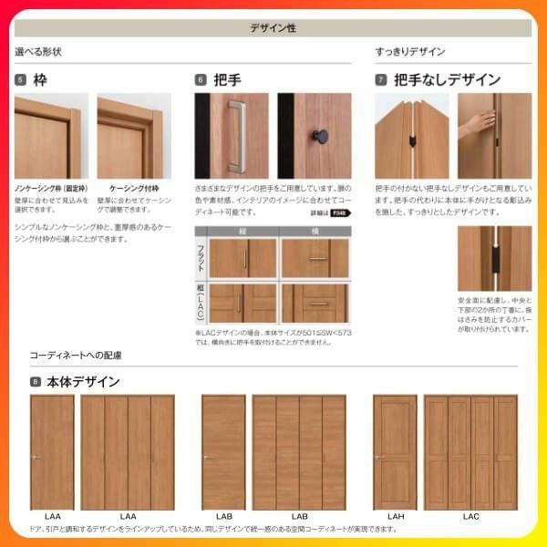 オーダーサイズ】 LIXIL クローゼットドア 8枚折れ戸 ラシッサS レール
