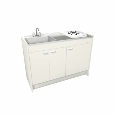 LIXIL ミニキッチン ハーフユニット 扉タイプ 間口120cm(1200mm) ガスコンロ DMK12HEW(B/E)(1/2)Ｄ◆(R/L) コンパクトキッチン 流し台 リフォーム